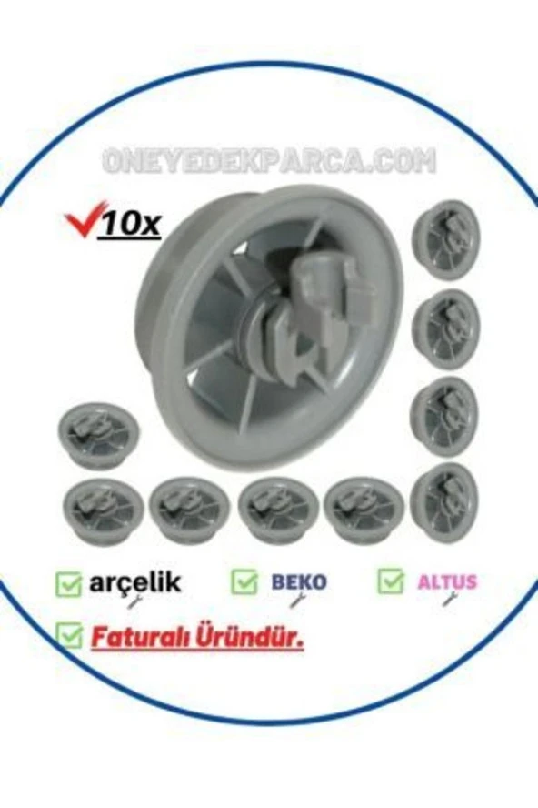 Arçelik 9480 YT Bulaşık Makinesi Alt Sepet Tekeri Tekerleği Takımı ürün görseli 1