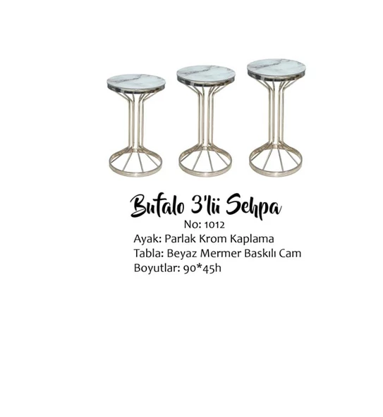Brc zigon 13380 Bufalo Model Beyaz Mermer Temper cam Metal GÜMŞ Renk Ayak El yapı