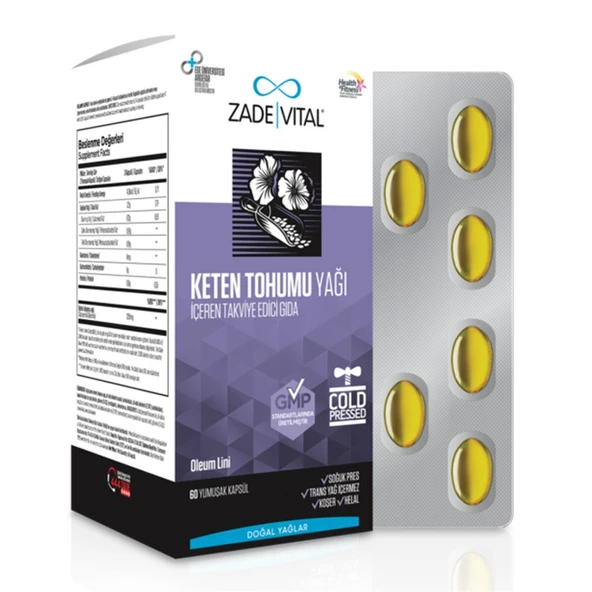 Zade Vital Keten Tohumu Yağı 60 Yumuşak Kapsül
