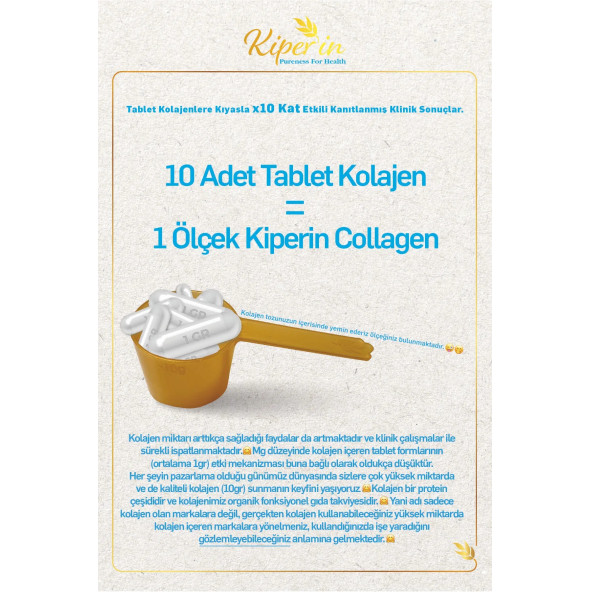 Kiperin Collagen Peptides 500 g Toz (50 Günlük) - 4