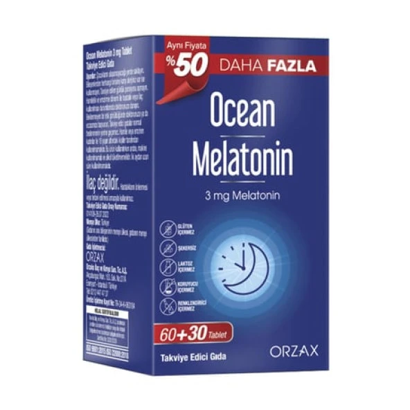 Ocean Melatonin 60+30 Tablet - %50 Daha Fazla