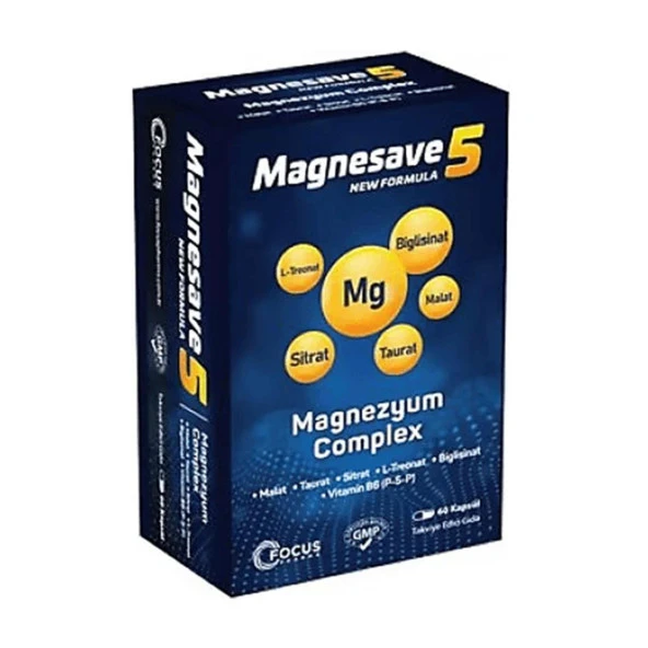 Magnesave 5 Magnezyum Complex 60 Kapsül