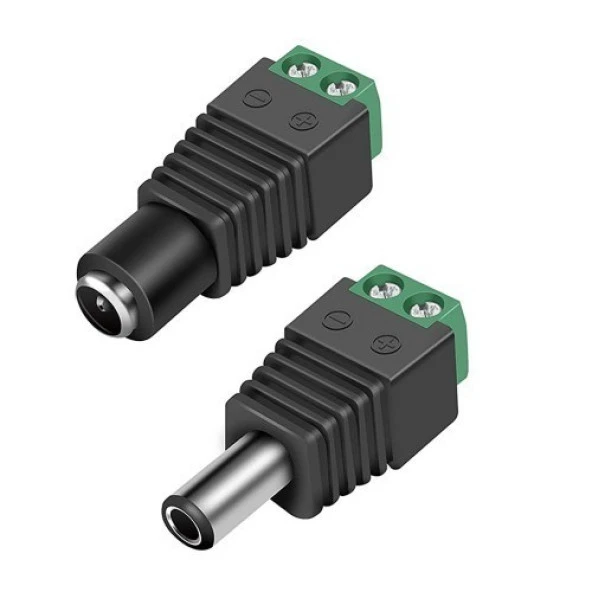 Erkek + Dişi 5.5mm 2.1 DC Soket