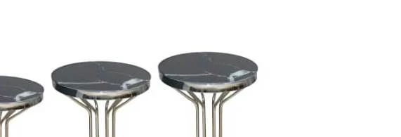 Brc zigon 13381 Bufalo Model Siyah Mermer Temper cam GÜMÜŞ Kaplama Metal Ayak - Resim 2