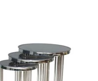 Brc Zigon 13383 C Model Düz Siyah Temper cam GÜMÜŞ Kaplama Metal Ayak El Yapım - 4