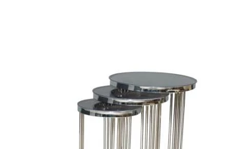 Brc Zigon 13383 C Model Düz Siyah Temper cam GÜMÜŞ Kaplama Metal Ayak El Yapım - 3