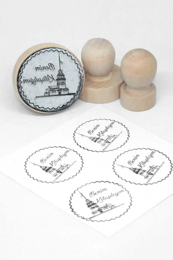 Kişiye Özel Kitap Mührü İsim Yazılı Kitap Mührü ve Istampa Set R5814-08 - 6