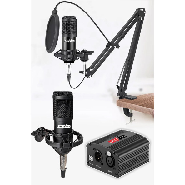 Lastvoice BM800H Stüdyo Mikrofon Phantom Kulaklık Stand Kayıt Seti - 3