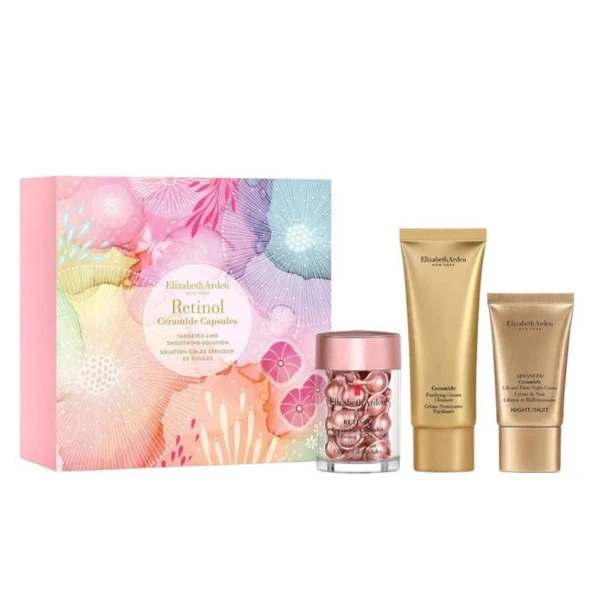 Elizabeth Arden Retinol Ceramide Capsules 30 Kapsül Gece Kremi 15ML Krem Cleanser 50ML Cilt Bakım Seti 3lü Set