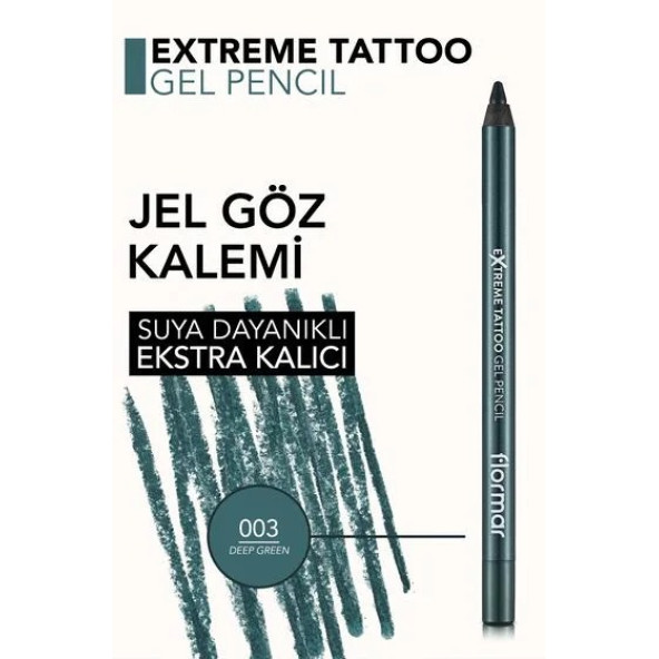 FLORMAR Göz Kalemi Extreme Tattoo Gel 03 DEEP GREEN - 5