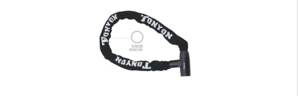 TONYON KİLİT ZİNCİR ANAHTARLI - 6mm*120cm - SİYAH