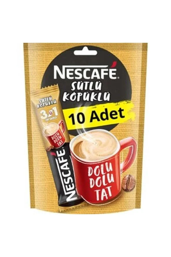 Nescafe Nescafé 3ü 1 Arada Sütlü Köpüklü 17.4 G x 10lu Paket ( 1 ADET )