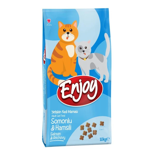 Enjoy Somonlu ve Hamsili Yetişkin Kedi Maması 10 kg