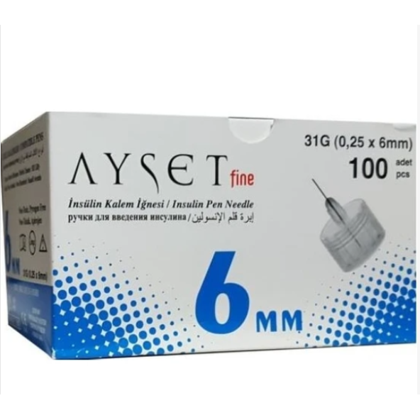 AYSET FINE INSULIN IGNE UCU NO:6 MM 6 KUTU