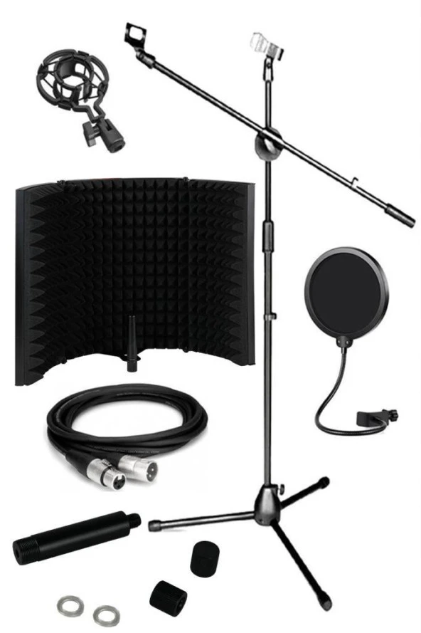 Lastvoice PF-50B Mikrofon Ses Yalıtım Paneli + Stand Kablo Filtre Seti  - 2