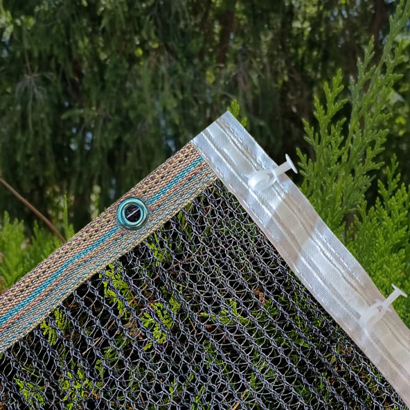 1,3x14 SİYAH KUŞ FİLESİ BALKON PERDESİ HAZIR KOPÇALI VE KORNİŞ DÜĞMELİ KEDİ KORUMA AĞI DOLU FİLESİ MİSİNA FİLE KUŞ ÖNLEME FİLESİ BALKON KORUMA AĞI - Resim 3