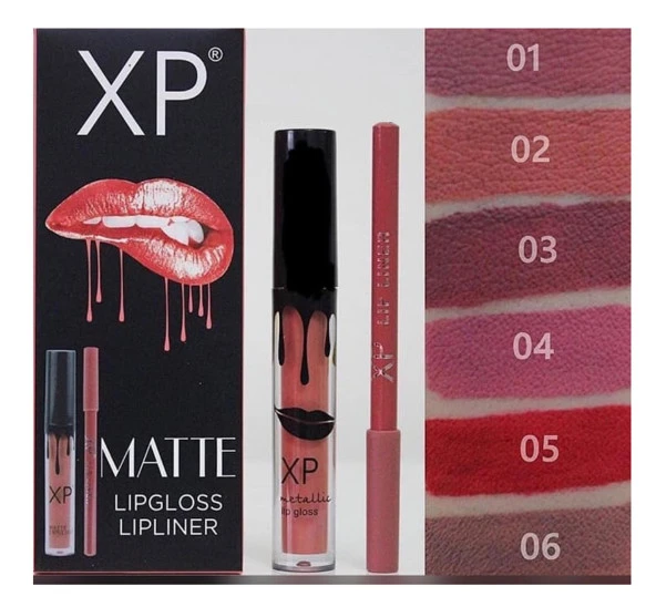 XP Matte Lip Gloss 03 Fırçalı Mat Ruj + Dudak Kalemi - Resim 2
