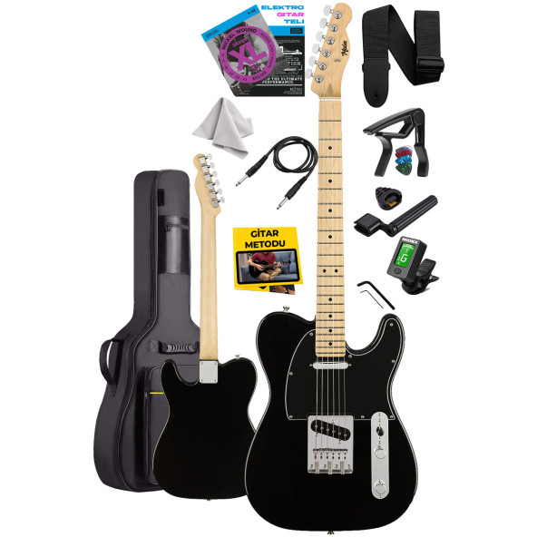 Midex TLX-50BK Tele Kasa Maple Klavye 2 Single-Coil Manyetik Elektro Gitar - 2