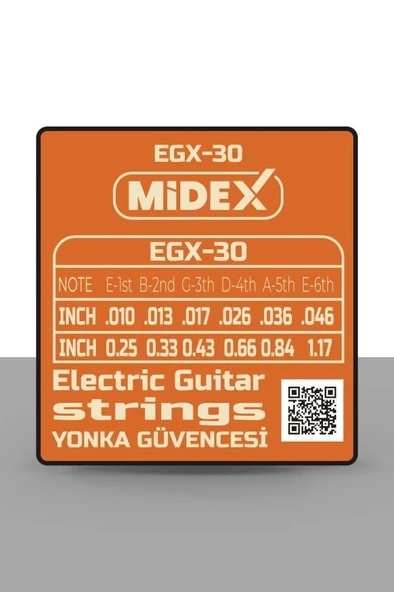 Midex EGX-30 Elektro Gitar Teli Takımı ve Pena Seti - Resim 2