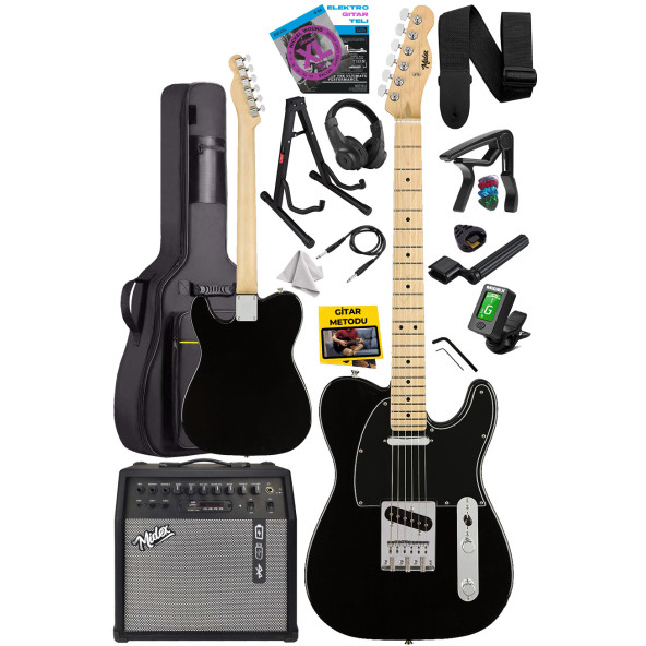 Midex TLX-50BK-50AMP Tele Kasa Maple Klavye 2 Single-Coil 50W Amfili Elektro Gitar - 2