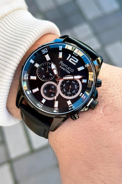 Ferrucci Function FCF.03265FK.03 Deri Kordon Erkek Kol Saati ürün görseli