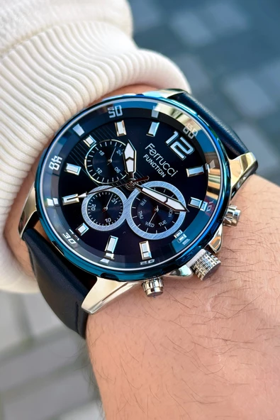 Ferrucci Function FCF.03265FK.02 Deri Kordon Erkek Kol Saati ürün görseli