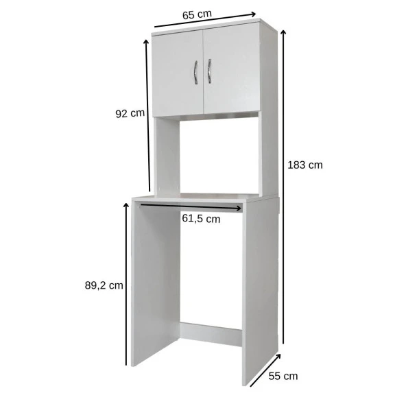 Alesta Life Çamaşır Makinesi Dolabı, Çamaşır Makinesi Üstü Düzenleyici, Banyo Dolabı, Makine Üstü Dolap - 3