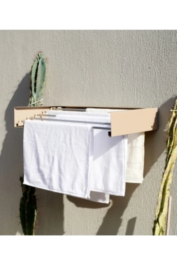 Design Kurutmalık Çamaşır Askısı - Duvara Monte, Katlanabilir Çamaşırlık - (BEYAZ-70CM) - 6