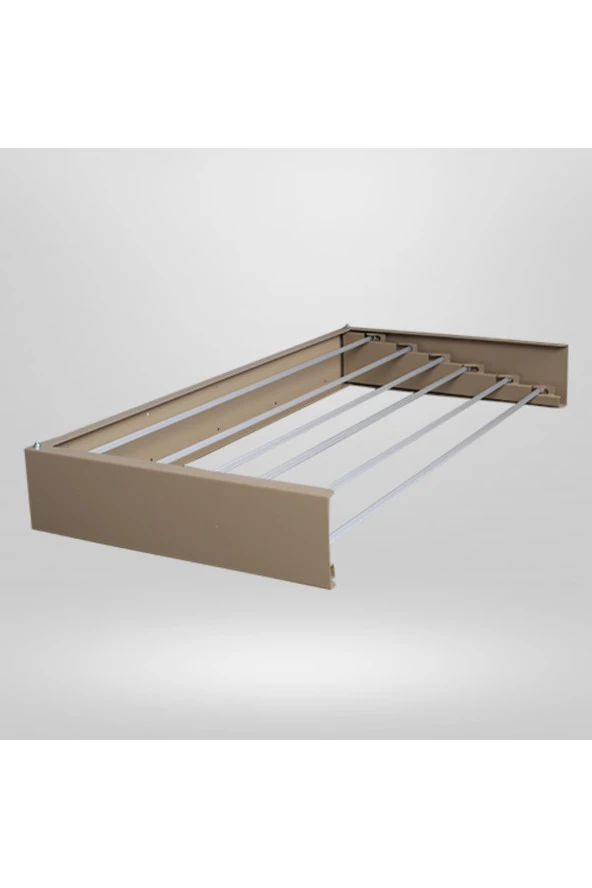 Design Kurutmalık Çamaşır Askısı - Duvara Monte, Katlanabilir Çamaşırlık - (cappuccıno-100cm) - 4