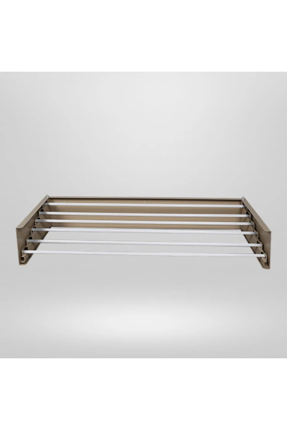 Design Kurutmalık Çamaşır Askısı - Duvara Monte, Katlanabilir Çamaşırlık - (cappuccıno-100cm) - 5