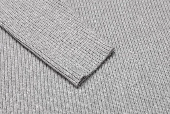 Gri Balıkçı Yaka Erkek Triko Boğazlı Kazak - 5