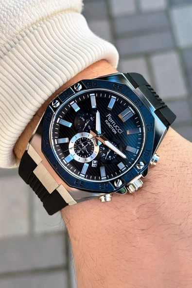 Ferrucci Function FCF.03256FS.02 Silikon Kordon Erkek Kol Saati - Resim 2