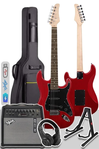 Midex RPH-30RD-50AMP Gül Klavye SSS 50W Amfili Elektro Gitar Seti - Resim 4