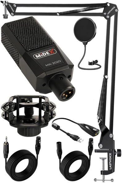 Midex MX-2020 STF Stüdyo Kondenser Mikrofon Stand Filtre - 2