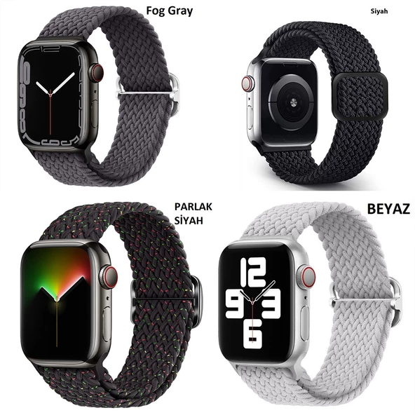 Apple Watch 10 42mm - 38/40/41mm Kordon Örgü Tokalı Kordon 2/3/4/5/6/se/7/8/9 - 8