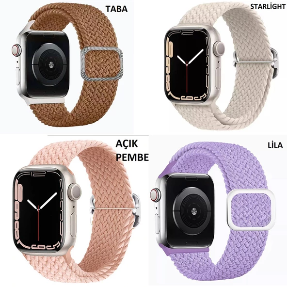 Apple Watch 10 42mm - 38/40/41mm Kordon Örgü Tokalı Kordon 2/3/4/5/6/se/7/8/9 - 6