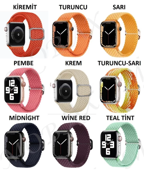 Apple Watch 10 42mm - 38/40/41mm Kordon Örgü Tokalı Kordon 2/3/4/5/6/se/7/8/9 - 3