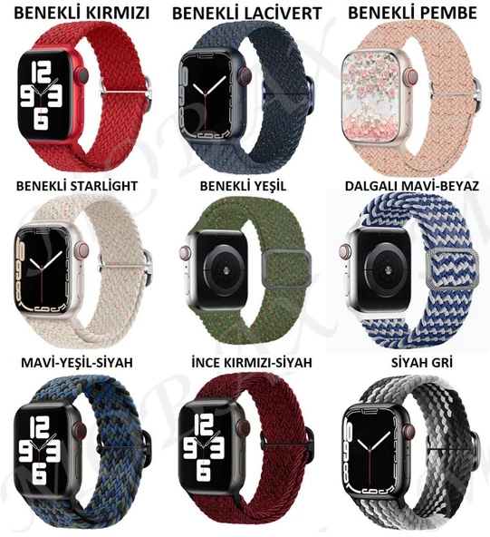 Apple Watch 10 42mm - 38/40/41mm Kordon Örgü Tokalı Kordon 2/3/4/5/6/se/7/8/9 - 2