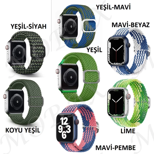 Apple Watch 10 42mm - 38/40/41mm Kordon Örgü Tokalı Kordon 2/3/4/5/6/se/7/8/9 - 4