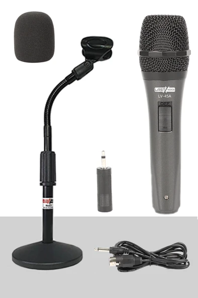 Lastvoice Lv-45ST Masa Tipi Ayaklı Standlı Kablolu EL Mikrofon (Stand Kablo Tutacak Aparat) ürün görseli 1