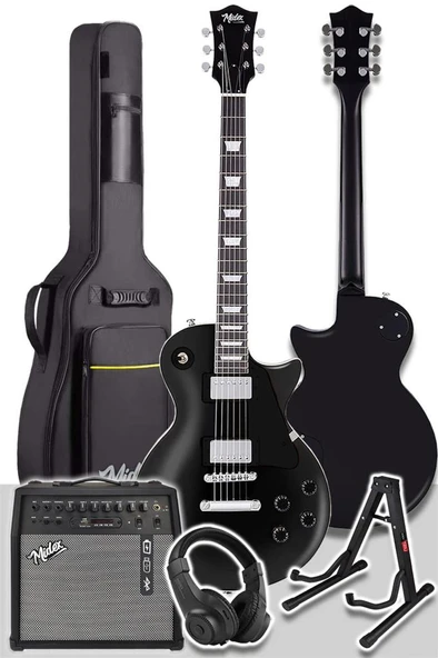 Midex GRX-200BK-50-AMP Les Paul Kasa Elektro Gitar Seti 50 Watt Gainli Şarjlı Amfi ve Full Set (H-H) - Resim 2