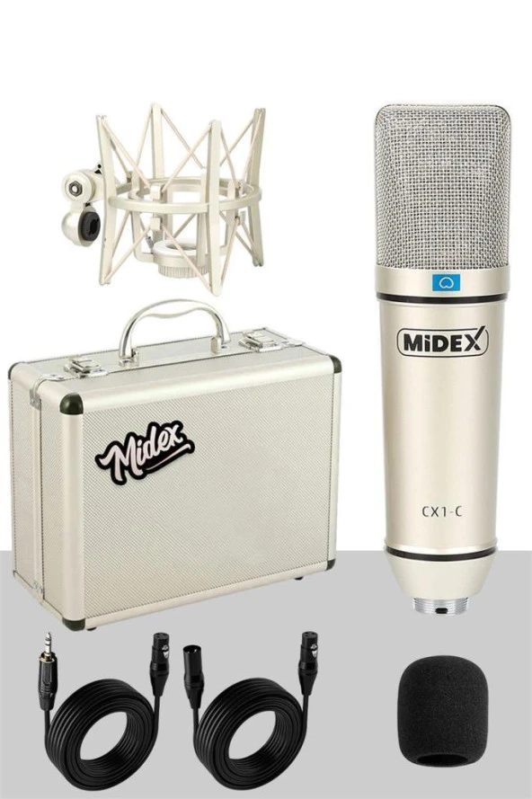 Midex CX1 Mikrofon + GLX-500 PRO Ses Kartı + RS-30 Stereo Kulaklık Kayıt Ekipmanı - 4