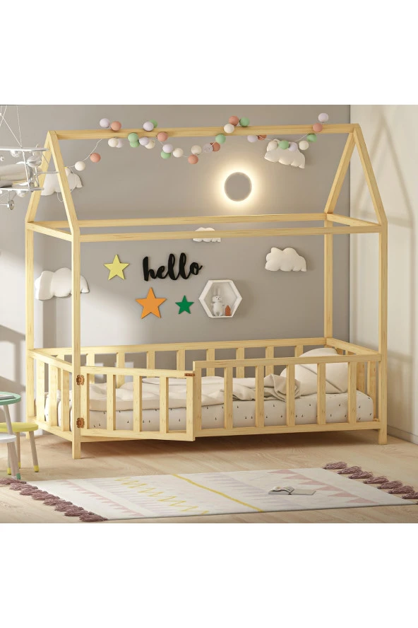 GİVAYO WOOD'STEDDY MONTESSORİ YATAK ÇAM KAPILI - 6