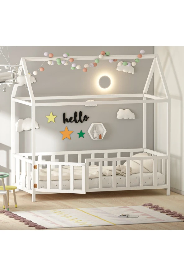 GİVAYO WOOD'STEDDY MONTESSORİ YATAK BEYAZ KAPILI - 6