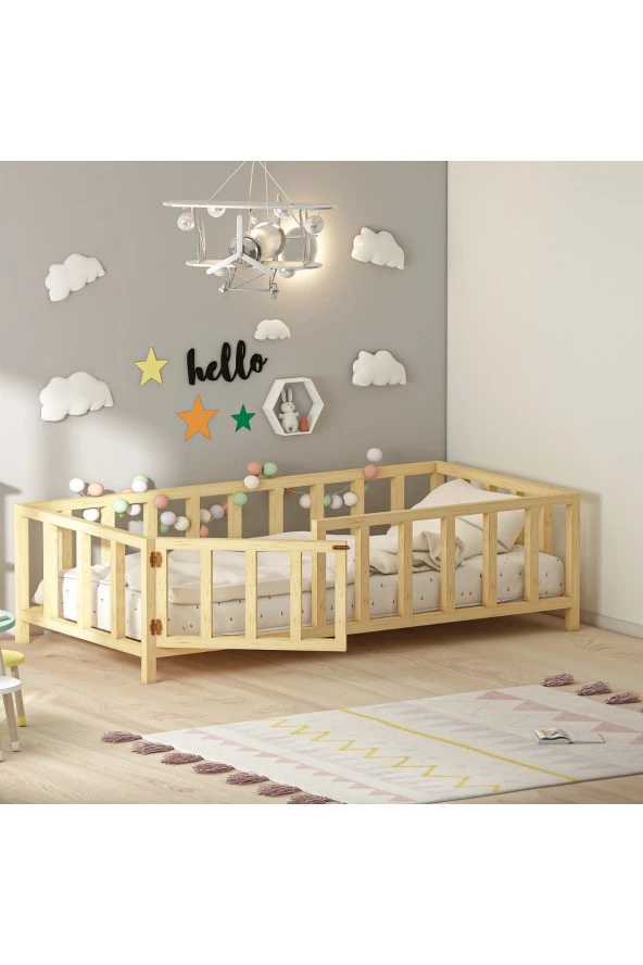 GİVAYO WOOD'STROY MONTESSORİ YATAK ÇAM KAPILI