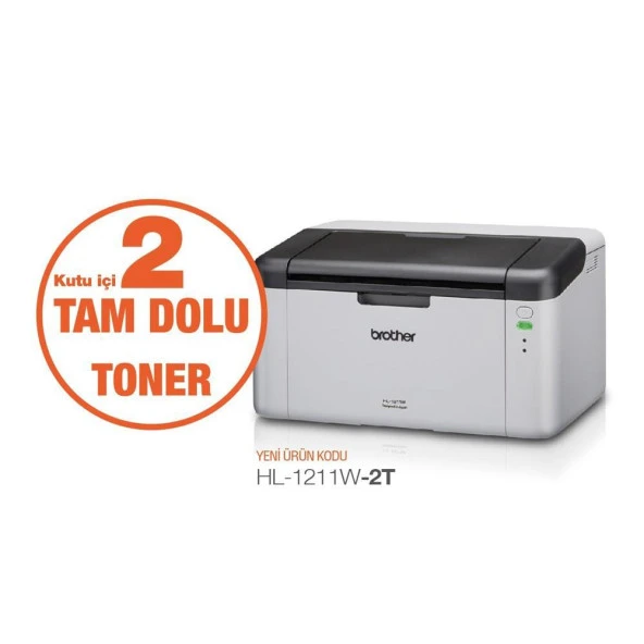 Brother HL-1211w Wifi Mono Laser Yazıcı 2 Tam Toner Hediyeli