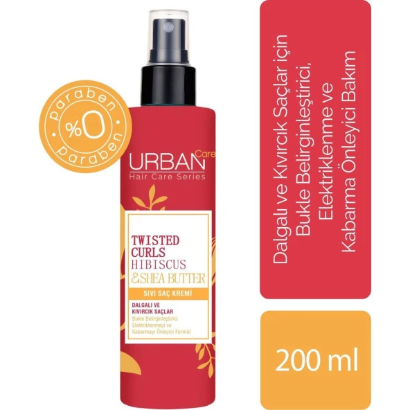 Urban Care Hibiscus ve Shea Yağı İçeren Bukle Belirginleştirici Sıvı Saç Bakım Kremi 200 ml - 1