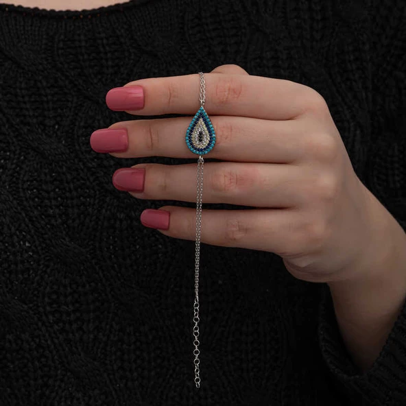 VGD Gümüş Damla Nazar Kadın Bileklik - 3