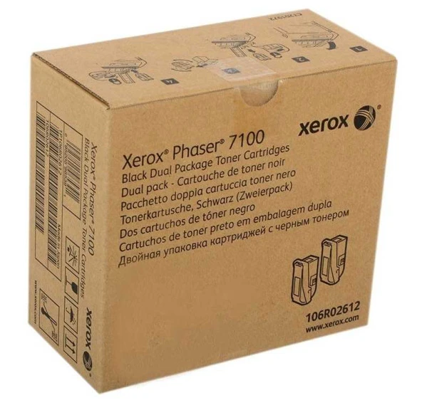 Xerox Phaser 7100 - (106R02612) Siyah Orjinal Toner 2Li Paket