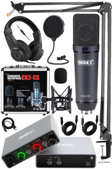 Stüdyo Ekipmanları Exclusive Paket-1 CX2 Mikrofon GLX-700GR Ses Kartı Stüdyo Kayıt Seti ürün görseli